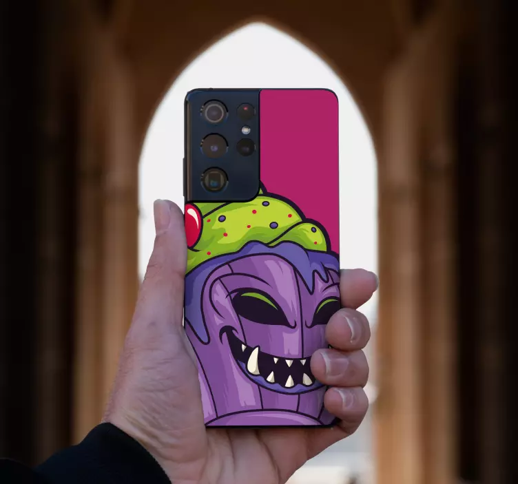 αυτοκόλλητο Samsung χαμογελαστός χαρακτήρας cupcake - TenStickers