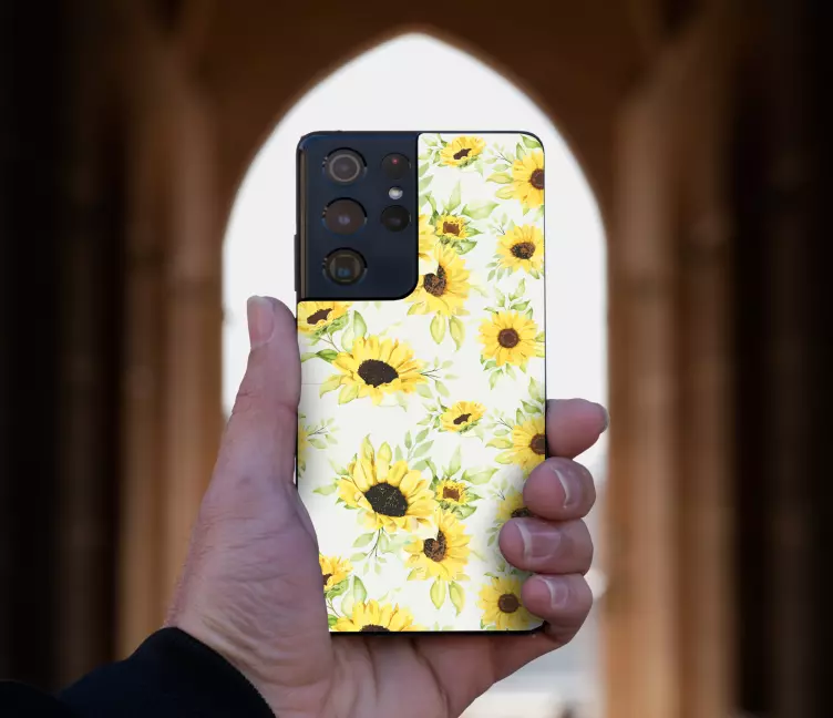 αυτοκόλλητο Samsung μοτίβο ηλίανθου - TenStickers