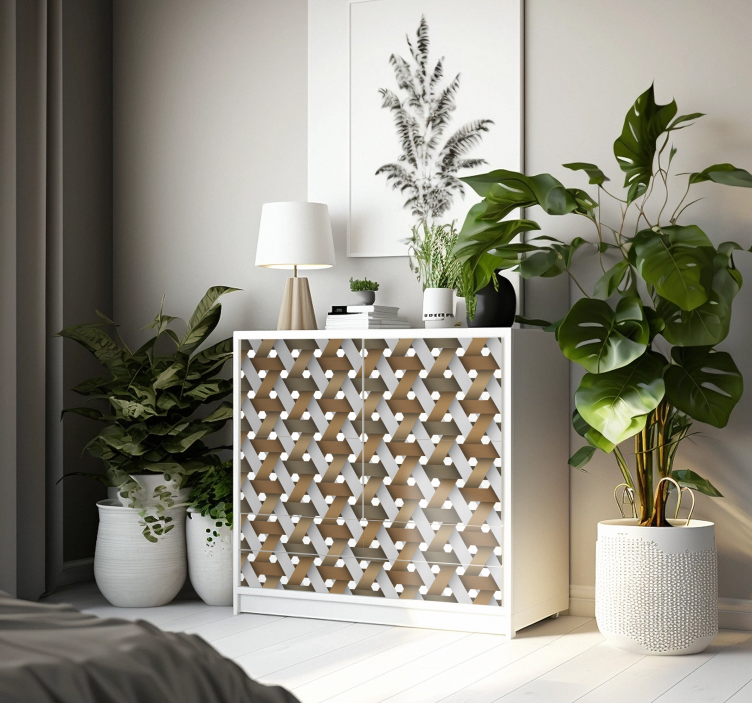 αυτοκόλλητο έπιπλα Σκανδιναβικό λευκό ξύλο - TenStickers