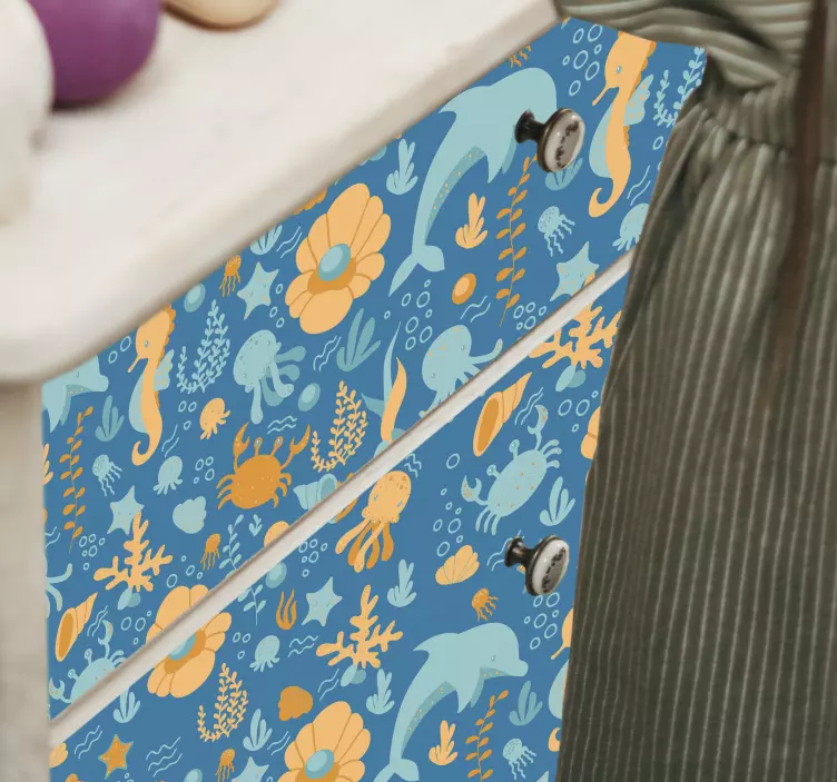 αυτοκόλλητο επίπλων κινουμένων σχεδίων θάλασσας - TenStickers