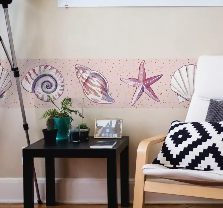 αυτοκόλλητο με θαλάσσια ζωή σύνορα τοίχο - TenStickers