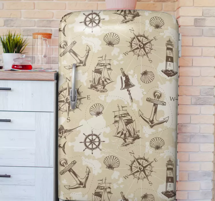 αυτοκόλλητο βινυλίου ψυγείων αντικειμένων θάλασσας - TenStickers