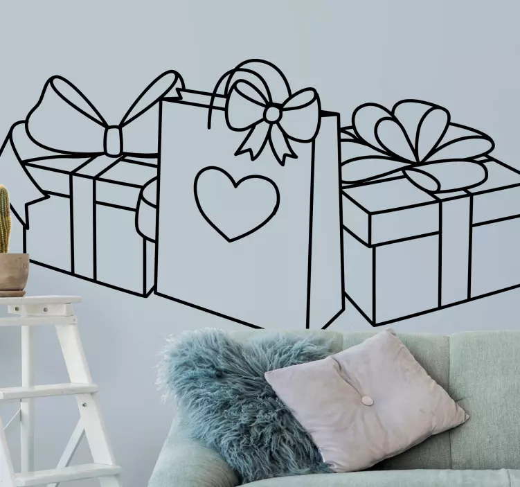 σετ χάρτινες τσάντες δώρων Χριστουγεννιάτικο αυτοκόλλητο - TenStickers