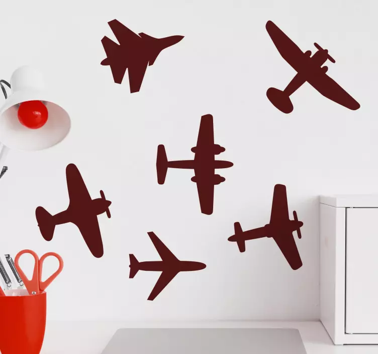 αυτοκόλλητο αρκετά αεροπλάνα που πετούν στον ουρανό - TenStickers