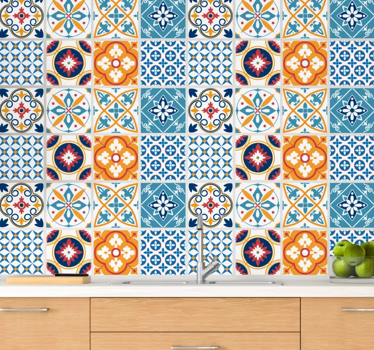 αυτοκόλλητο πλακιδίων τσιμέντου sevrinia - TenStickers