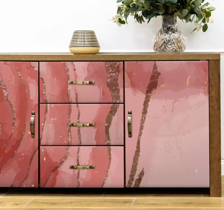 λαμπερό ροζ ακουαρέλα αυτοκόλλητο επίπλων - TenStickers