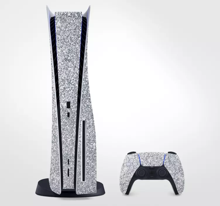 αυτοκόλλητο με γυαλιστερό ασημί δέρμα ps5 - TenStickers