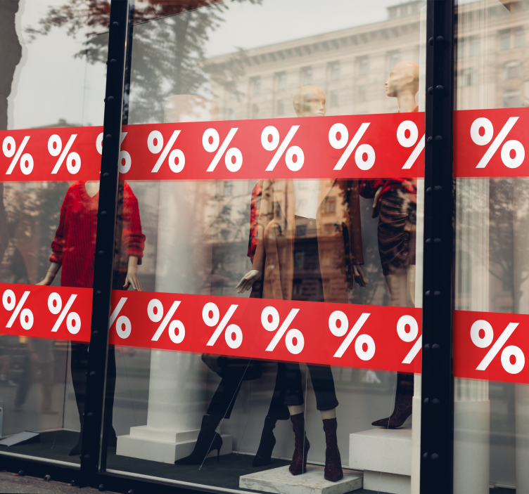 Αυτοκόλλητα προσφορών περίγραμμα συμβόλου έκπτωσης - TenStickers