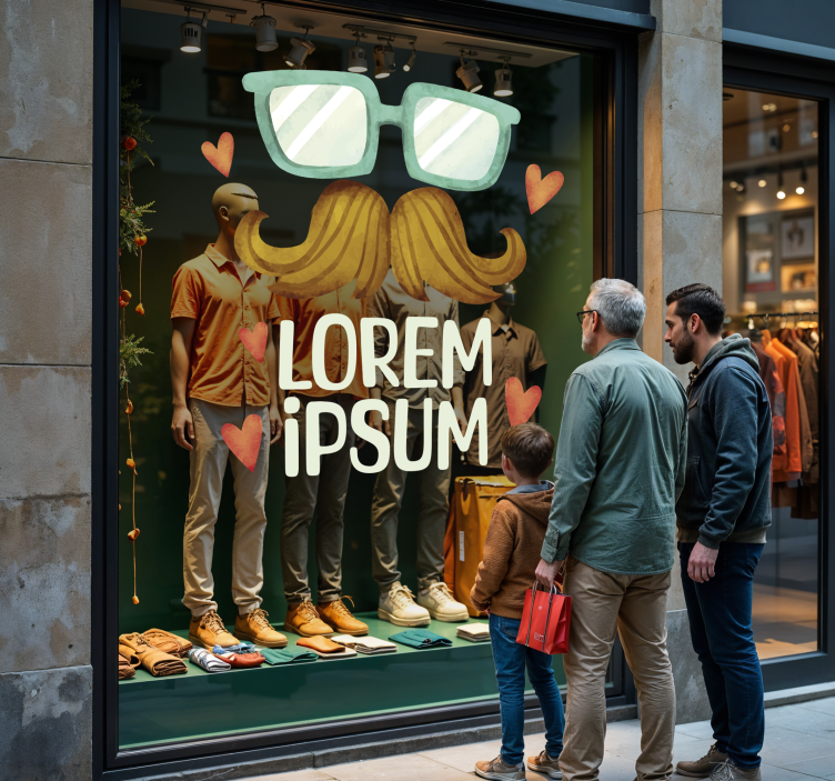 Αυτοκόλλητο για βιτρίνες προσαρμοσμένο κείμενο για την ημέρα του  - TenStickers