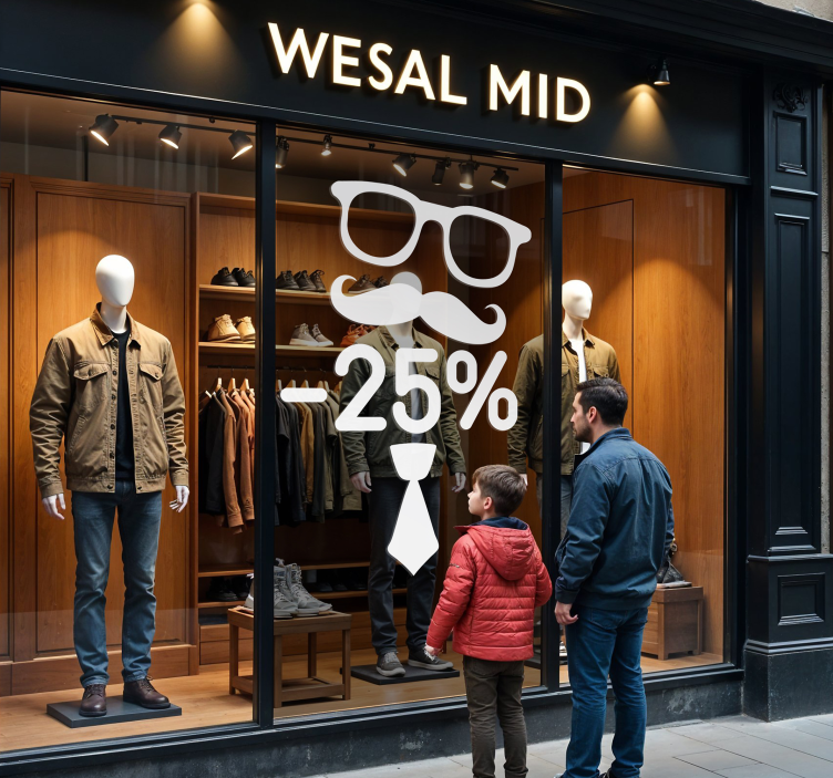 Αυτοκόλλητο για βιτρίνες έκπτωση για την ημέρα του πατέρα - TenStickers