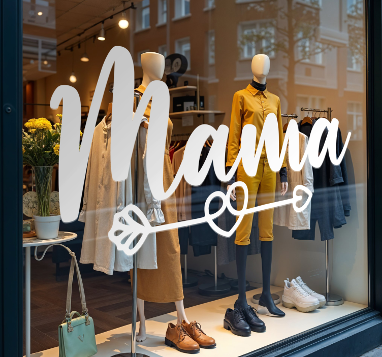 Αυτοκόλλητο για βιτρίνες μαμά αγάπη - TenStickers