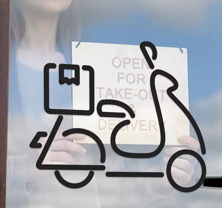 Αυτοκόλλητο για βιτρίνες εικονίδιο παράδοσης σκούτερ - TenStickers