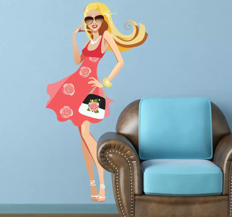 αυτοκόλλητο ξανθιά shopaholic μοντέλο - TenStickers