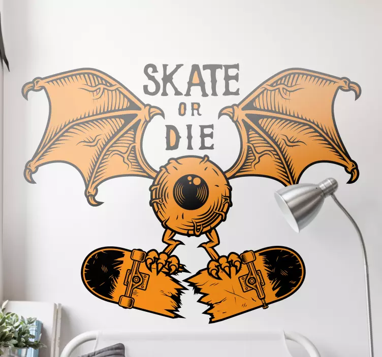 αυτοκόλλητο τοίχου με skate ή die logo - TenStickers