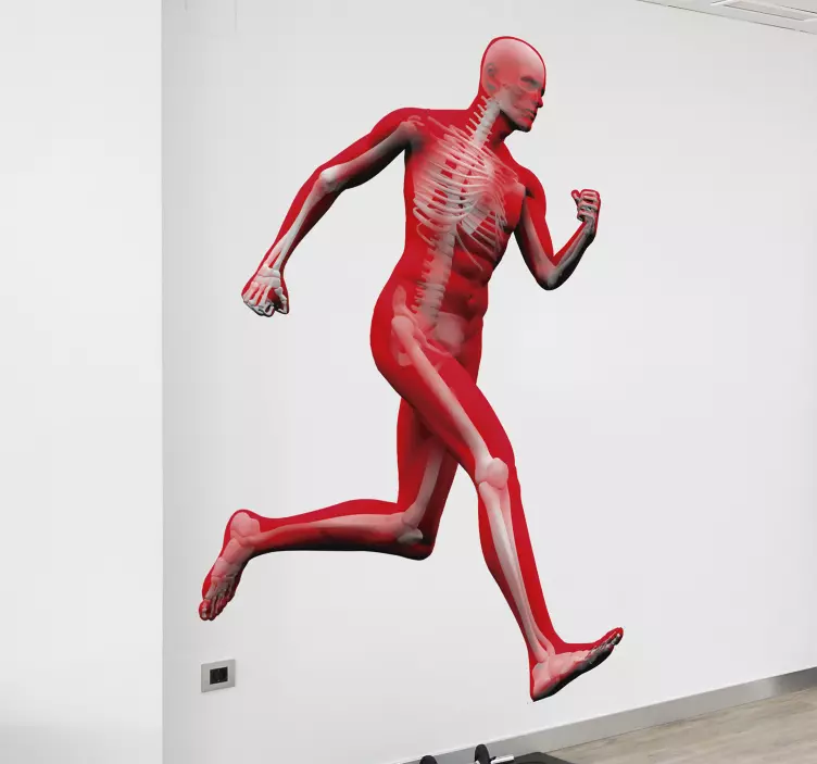 σκελετός που τρέχει τοίχο decal - TenStickers