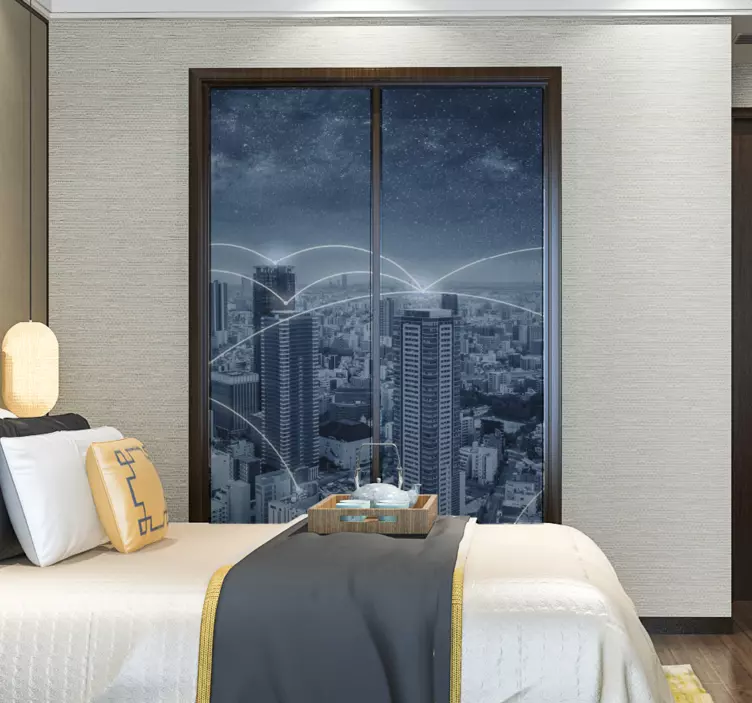 αυτοκόλλητο έπιπλα τοπίου ουρανοξύστη - TenStickers