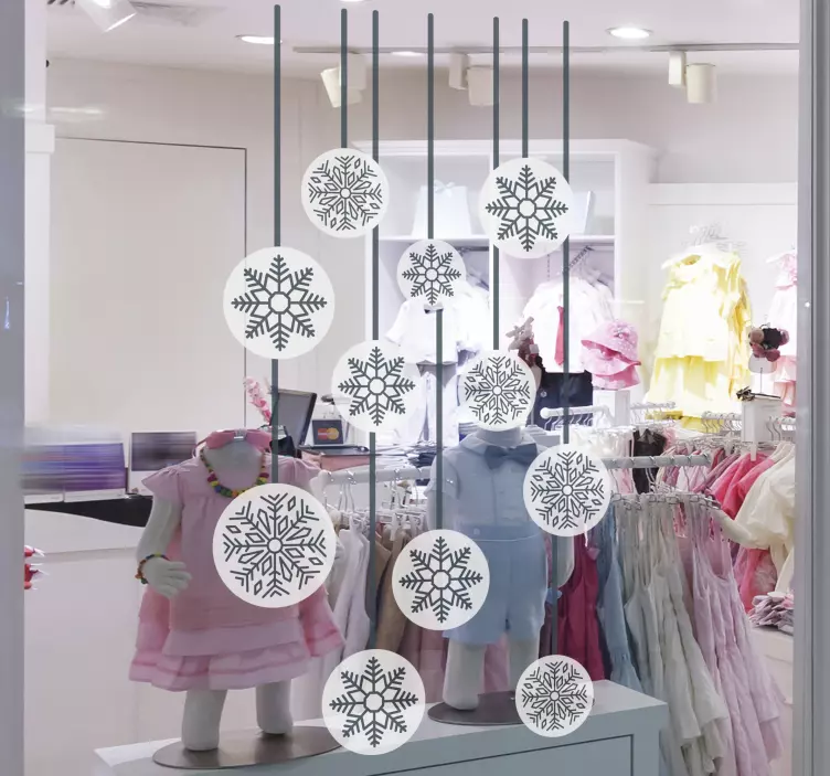 Χριστουγεννιάτικο αυτοκόλλητο παράθυρο νιφάδα χιονιού - TenStickers