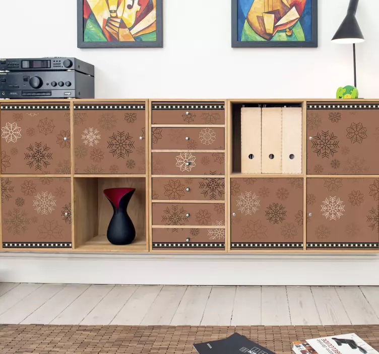 αυτοκόλλητο επίπλων μοτίβο νιφάδες χιονιού - TenStickers