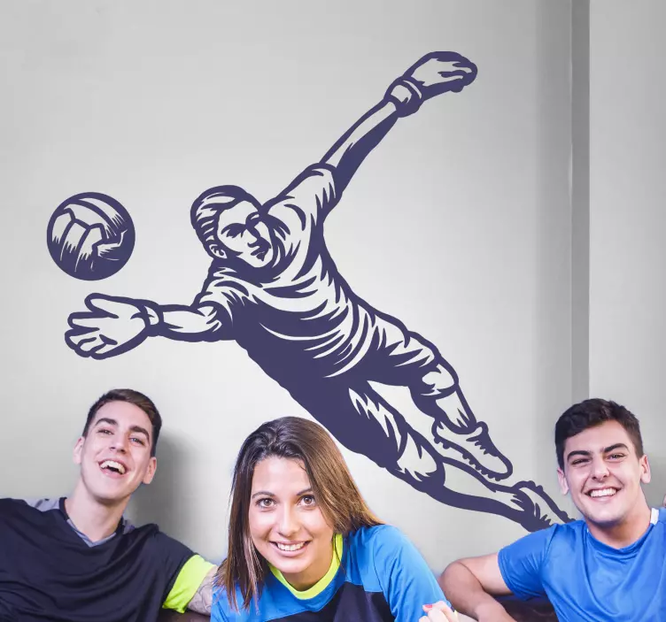 τερματοφύλακας ποδοσφαίρου που σταματά μια μπάλα αθλητικών decal - TenStickers