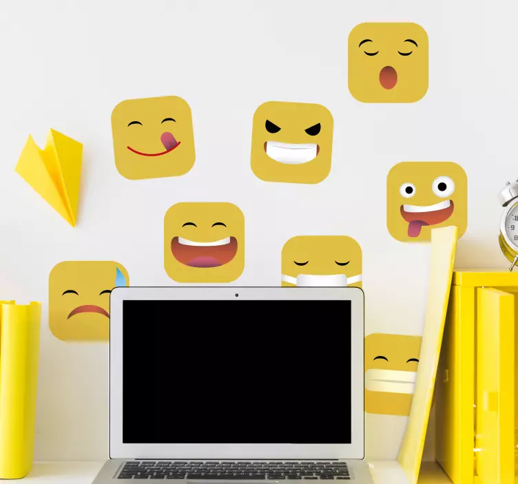 Αυτοκόλλητο με τοίχο emoji για έφηβους - TenStickers