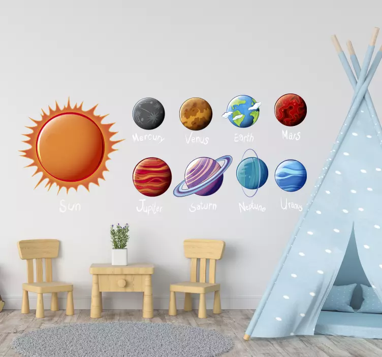 αυτοκόλλητο τοίχου χώρου ηλιακού συστήματος - TenStickers