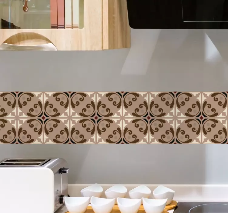 Ισπανικά, ζεστά χρώματα κεραμίδια μοτίβο κεραμίδι αυτοκόλλητο - TenStickers