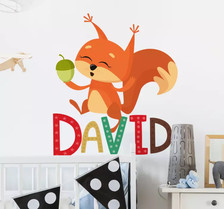 εικονογράφηση όνομα σκίουρου αυτοκόλλητο - TenStickers