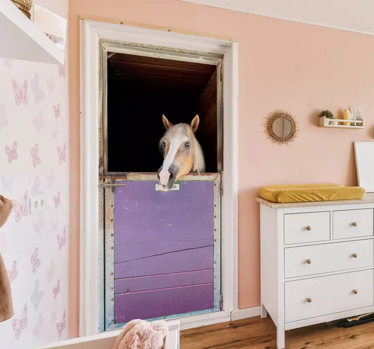 Αυτοκόλλητο με γυάλινη πόρτα αλόγου - TenStickers