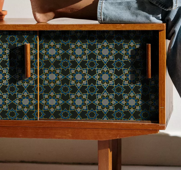 αστέρι, λουλούδι Μάνταλα μοτίβο έπιπλα - TenStickers