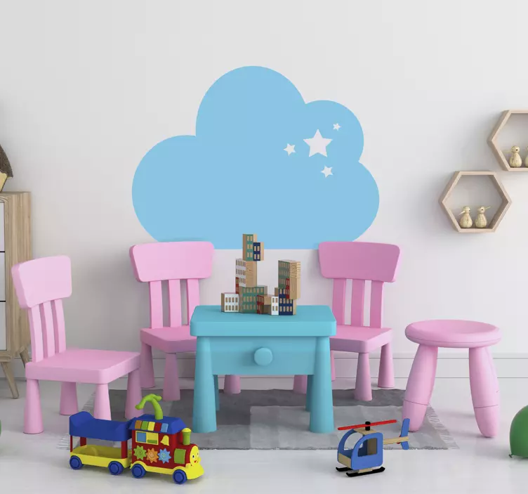 αυτοκόλλητο με έναστρο σύννεφο κεφαλάρι - TenStickers