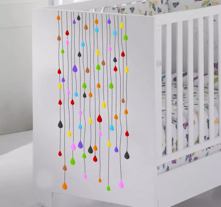 αυτοκόλλητο με λωρίδες από πολύχρωμες σταγόνες - TenStickers