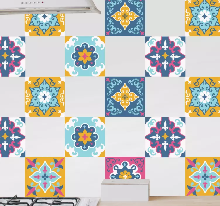 αυτοκόλλητο κεραμιδιών μοτίβο καλοκαίρι - TenStickers