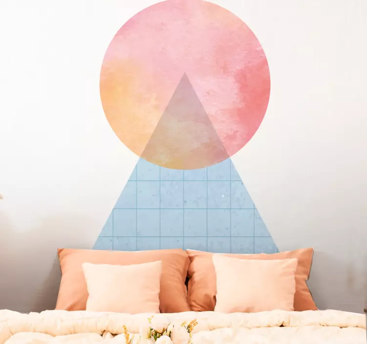 αυτοκόλλητο τοίχου τρίγωνο τέχνης τοίχου και ήλιου - TenStickers