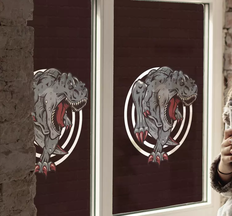 Αυτοκόλλητο παραθύρου απεικόνισης t-rex - TenStickers