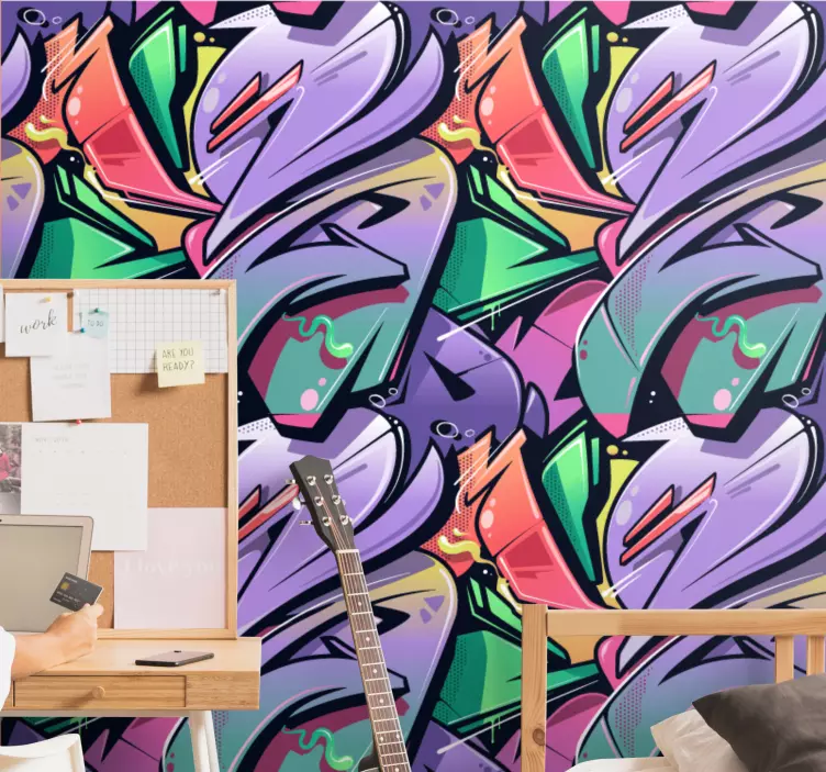 Αυτοκόλλητο για εφήβους ζωηρά αφηρημένα γκράφιτι - TenStickers