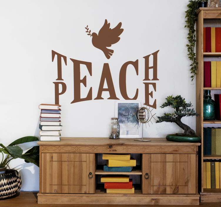 αυτοκόλλητο κειμένου teach peace - TenStickers