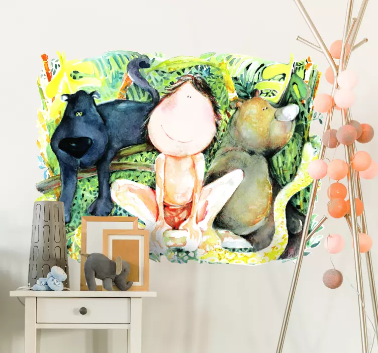 αυτοκόλλητο για τα παιδικά βιβλία της ζούγκλας - TenStickers