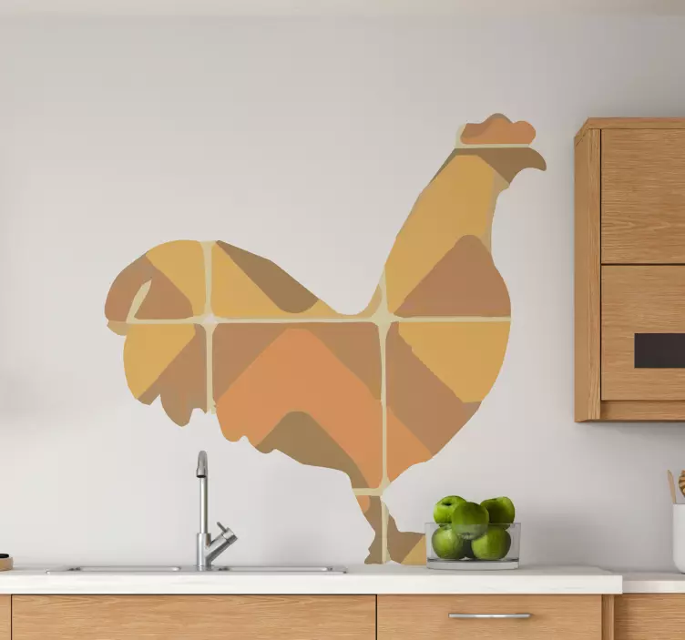 αυτοκόλλητο με πλακάκια κόκορα - TenStickers