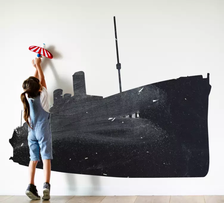 Τιτανική διασκέδαση σιλουέτα γράψτε σε αυτοκόλλητο - TenStickers