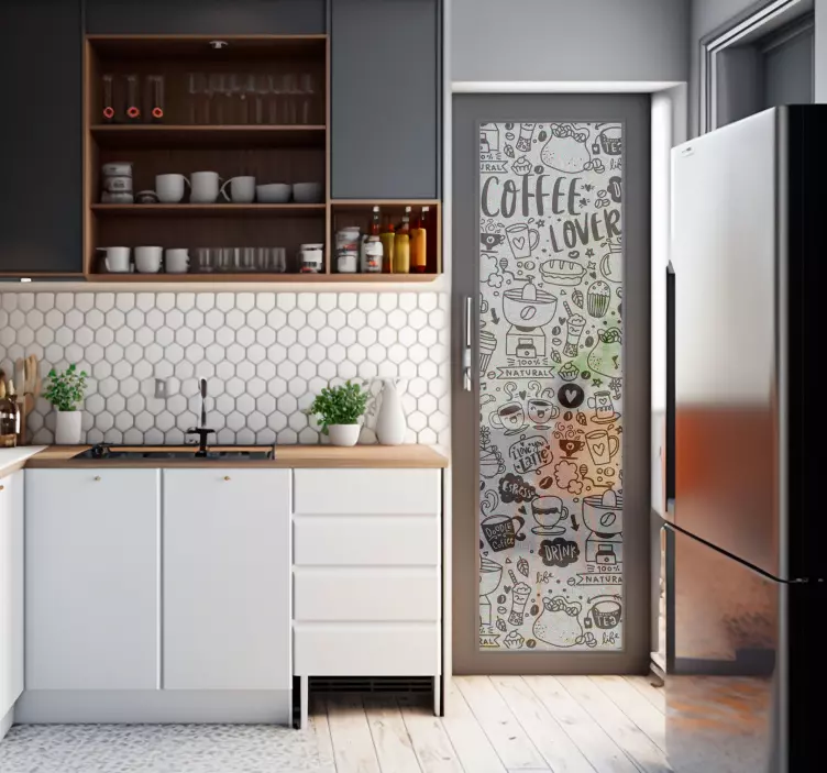 αυτοκόλλητο παραθύρου διαφανών σχεδίων χρόνου καφέ - TenStickers