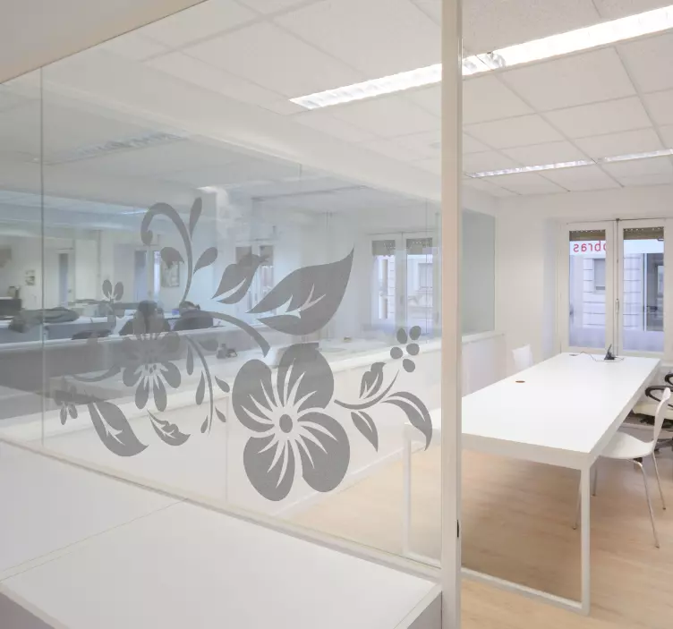 Αυτοκόλλητα Παράθυρα Διαφανείς λουλούδια - TenStickers