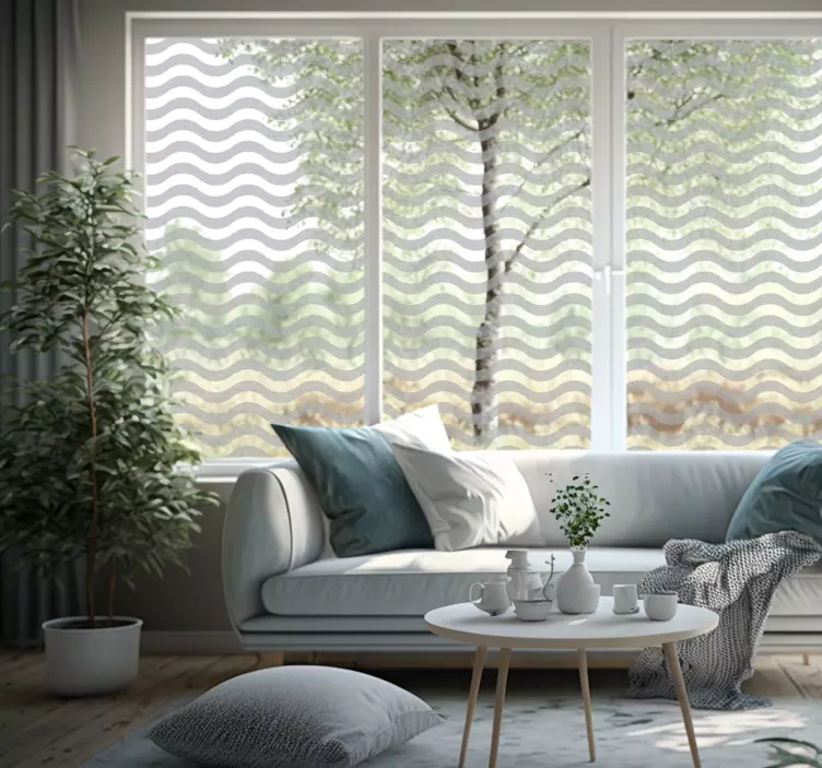 Αυτοκόλλητα Παράθυρα Διαφανές Κύματα - TenStickers