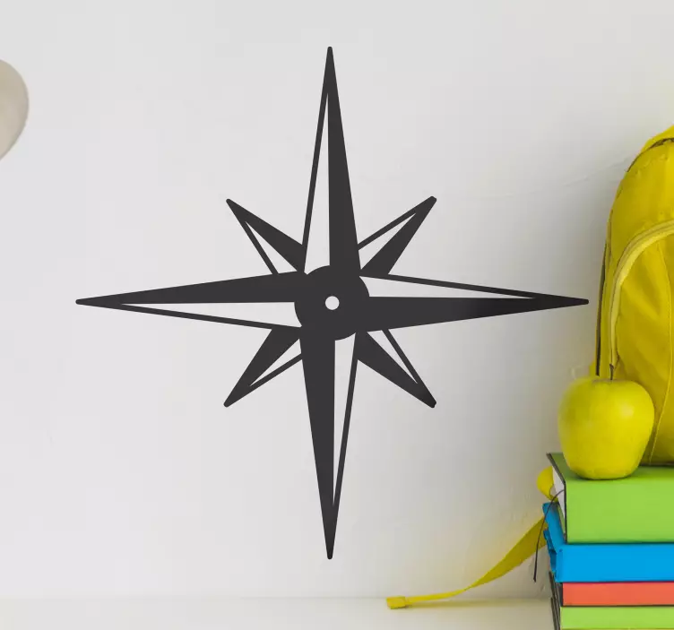 αυτοκόλλητο τοίχου ταξιδιού τριαντάφυλλο πυξίδας - TenStickers