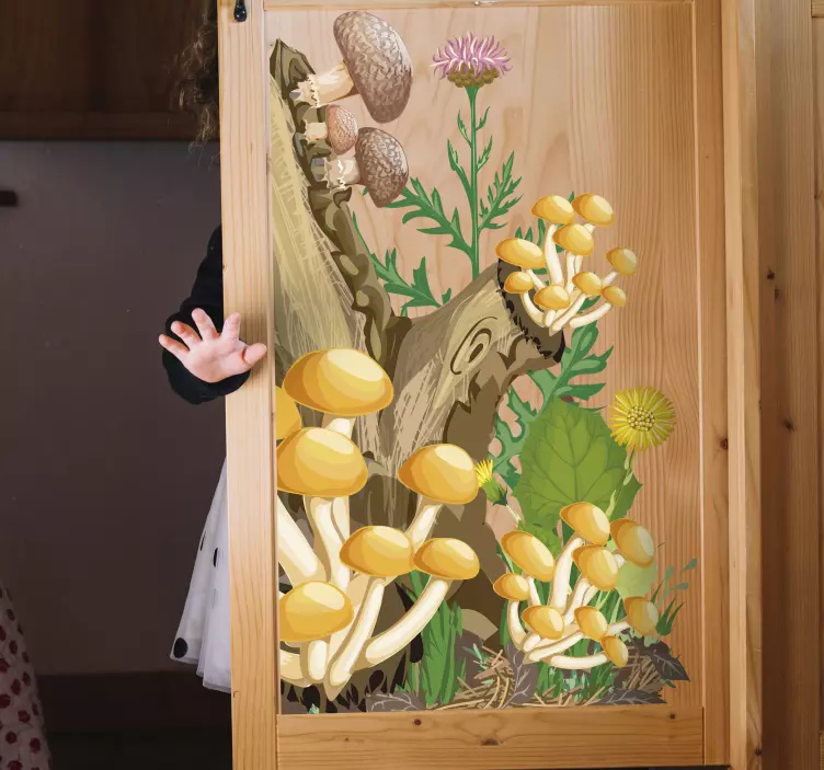 αυτοκόλλητο επίπλων δέντρων και μανιταριών - TenStickers