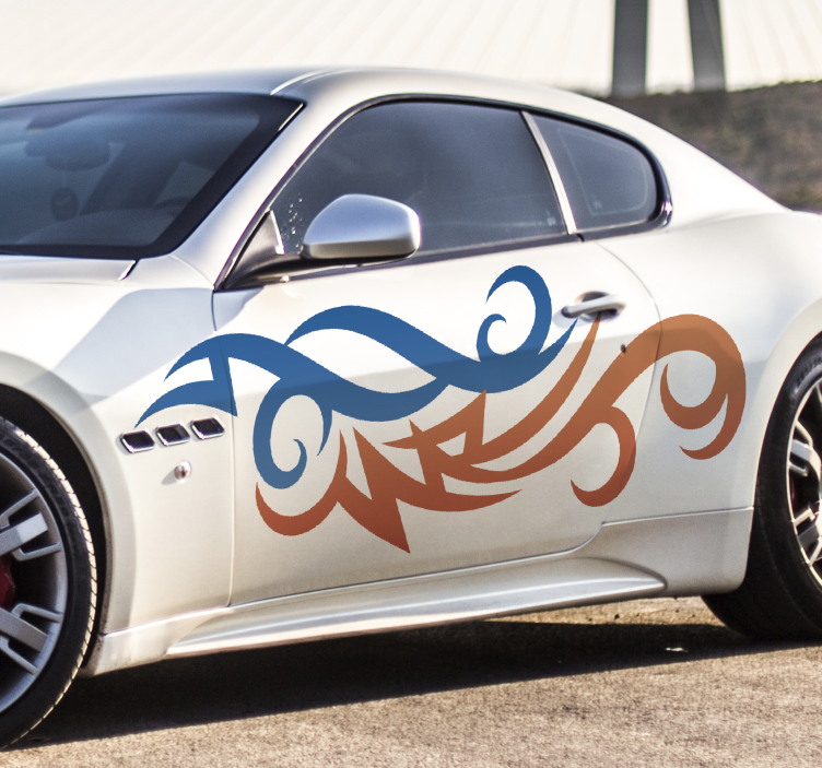 αυτοκόλλητο αυτοκίνητο φυλών πολύχρωμες φλόγες - TenStickers