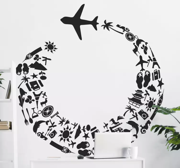 αυτοκόλλητο ταξίδι σε όλο τον κόσμο ταξίδια - TenStickers