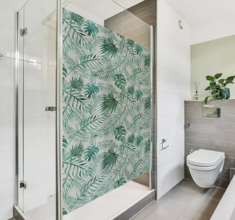 τροπικά φυτά ντους decal - TenStickers