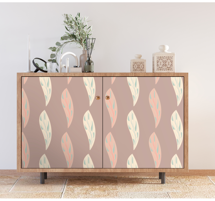 διάφορα σχήματα από ροζ φύλλα επίπλων - TenStickers