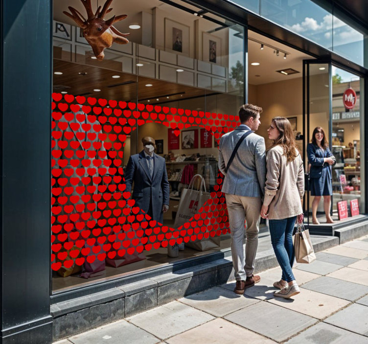 αυτοκολλητα τοιχου ζωα τησ ζουγκλασ μοτίβο καρδιών - TenStickers