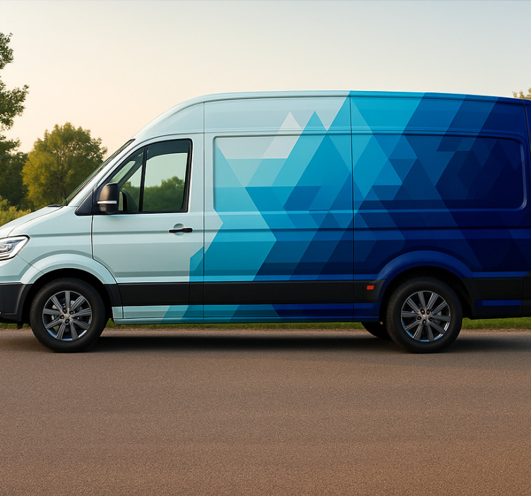 Αυτοκόλλητο βαν μπλε τρίγωνα σχεδιασμός - TenStickers